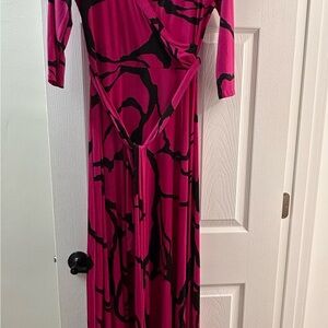 Elegant Pink and Black Women's Dress